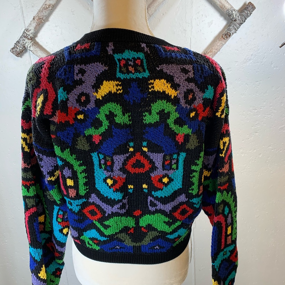 Peruvian Connection bold colors cardigan sweater - Picture 5 of 5